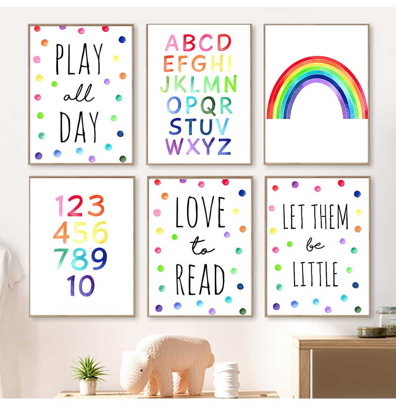 Kids Educational Posters - Playroom Decor Educational Poster Kids Wall