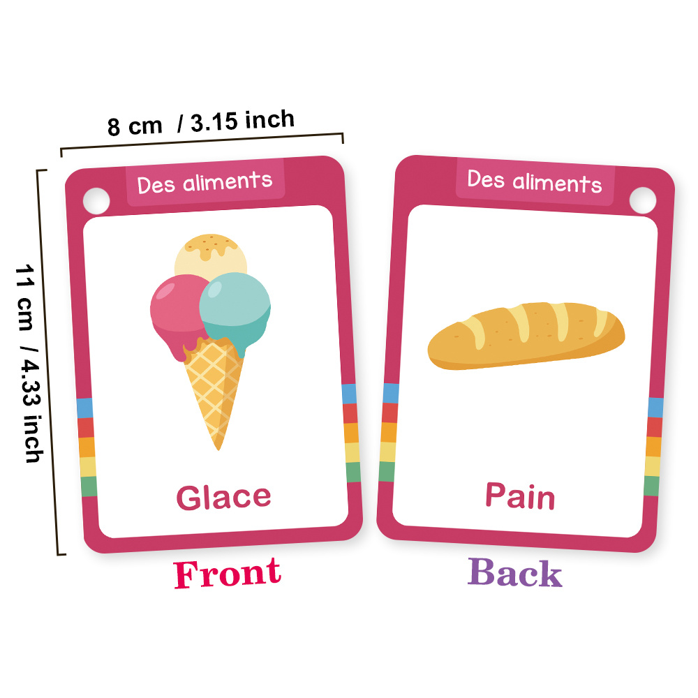 20Pcs Foods Theme French Vocab - Kids Educational Posters ulasan dan harga