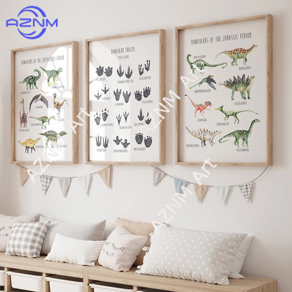 1/3PCS ，The cartoon dinosaur s - Kids Educational Posters ulasan dan harga