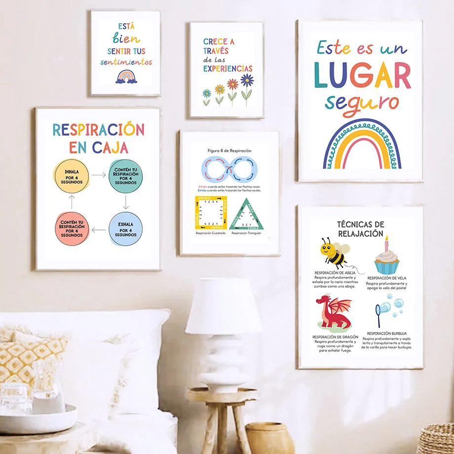 Spanish Education Motto Rainbo - Kids Educational Posters ulasan dan harga
