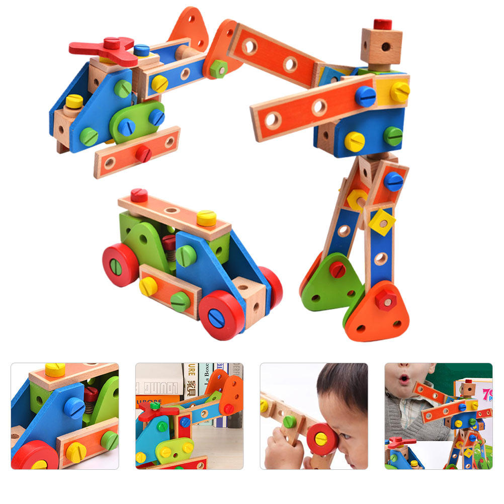 1Set Creative Wooden Nut Assem - Kids Outdoor Education ulasan dan harga
