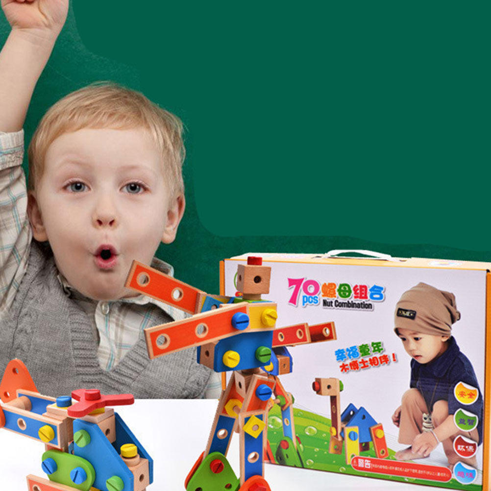 1Set Creative Wooden Nut Assem - Kids Outdoor Education ulasan dan harga