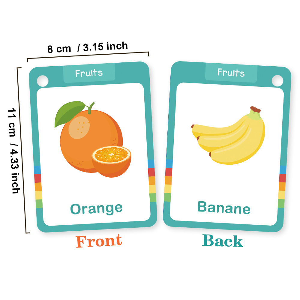 25Pcs Fruit & Vegetable French - Kids Educational Posters ulasan dan harga