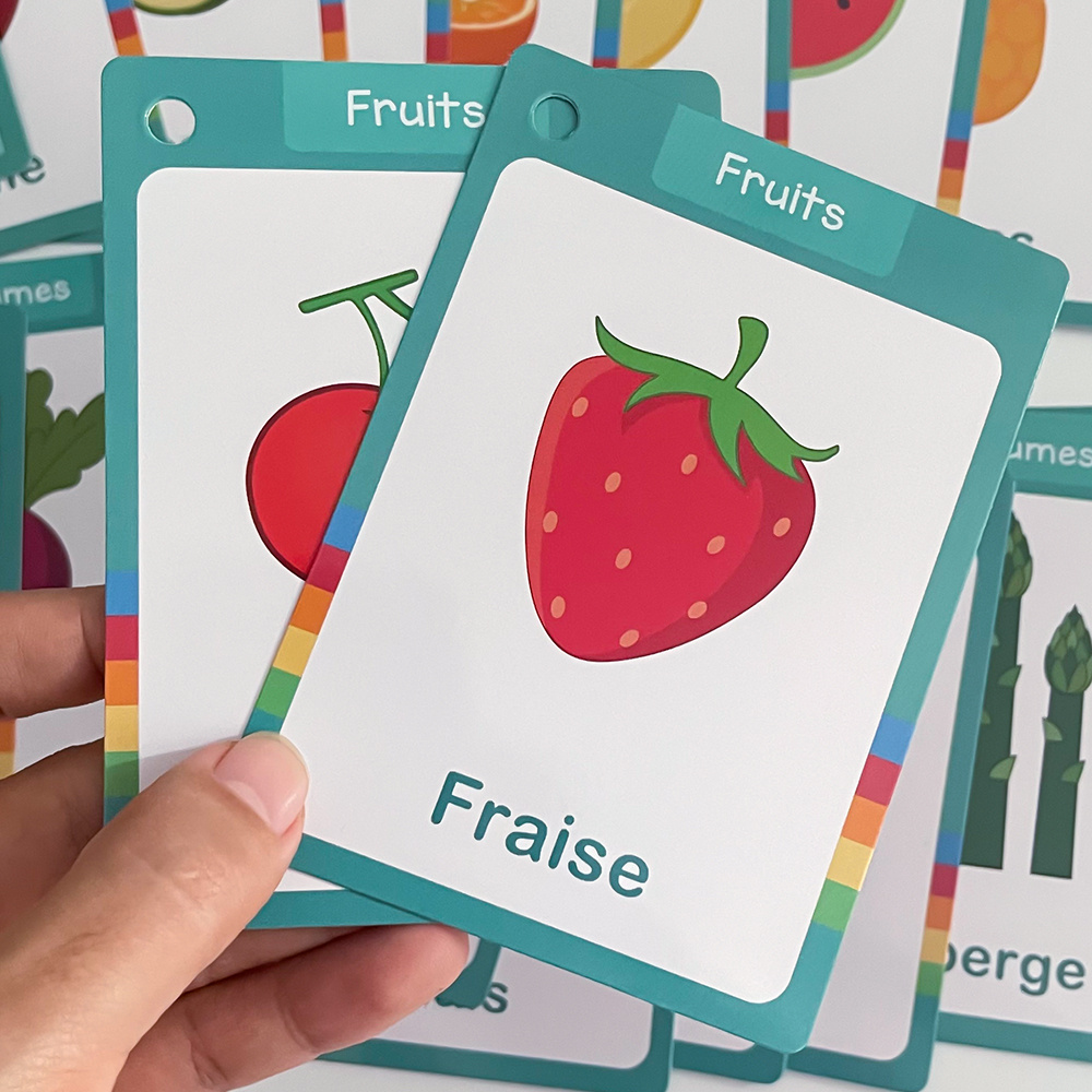 25Pcs Fruit & Vegetable French - Kids Educational Posters ulasan dan harga