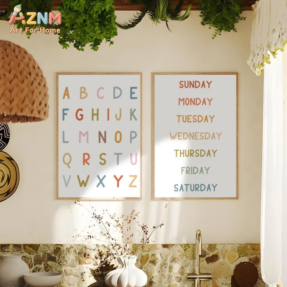 AZNM Educational Alphabet Numb - Kids Educational Posters ulasan dan harga