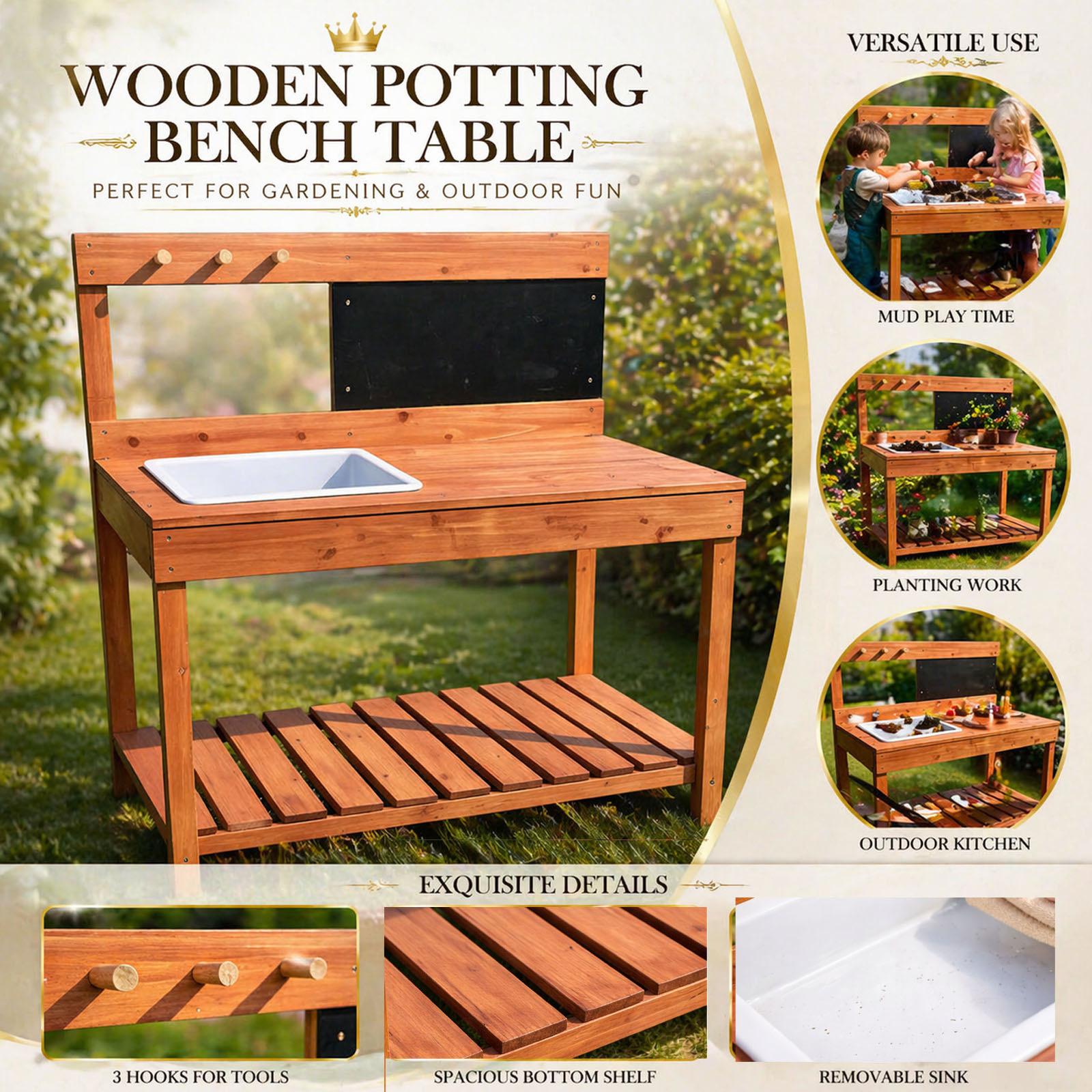 Wooden Potting Benches For Chi - Kids Outdoor Education ulasan dan harga