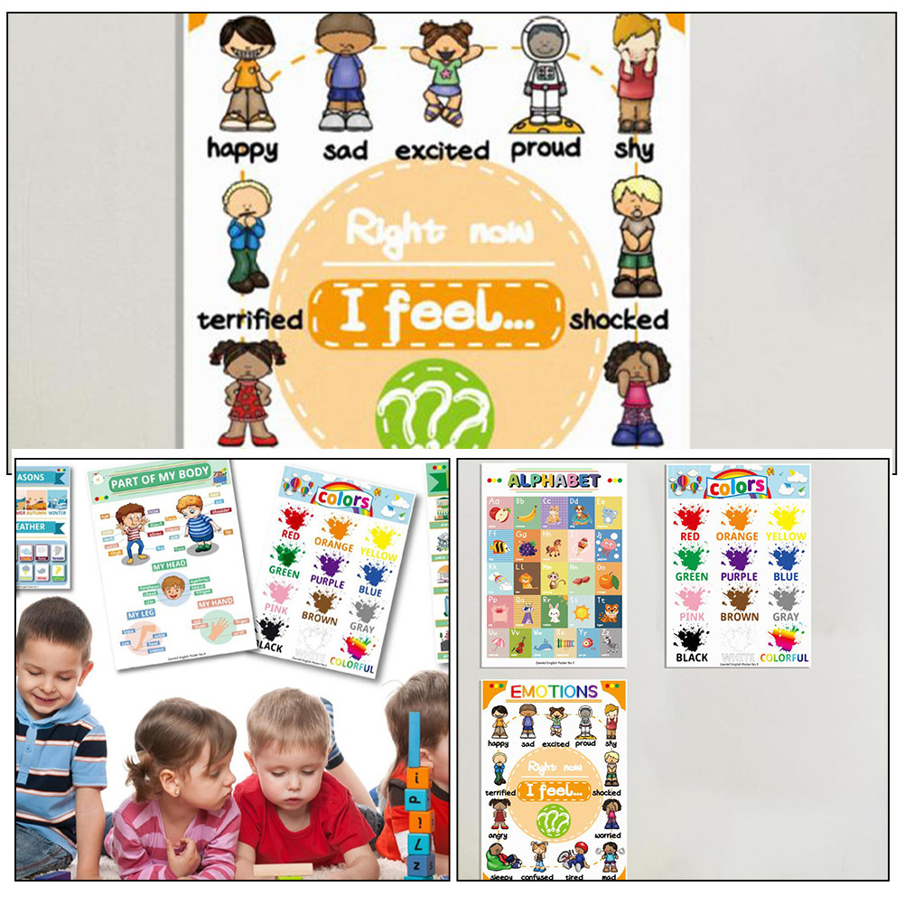 12Sheets Cartoon English Learn - Kids Educational Posters ulasan dan harga