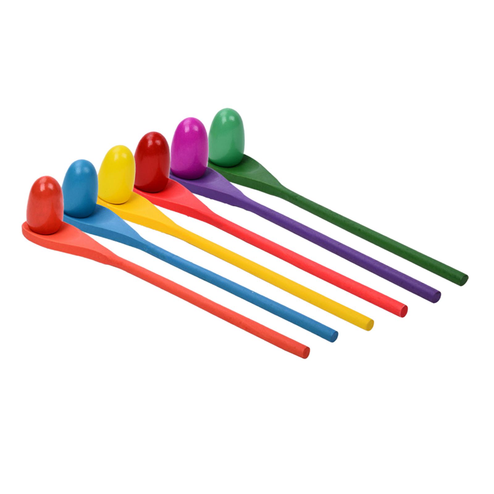 6 Pieces Egg Spoon Race Game H - Kids Outdoor Education ulasan dan harga