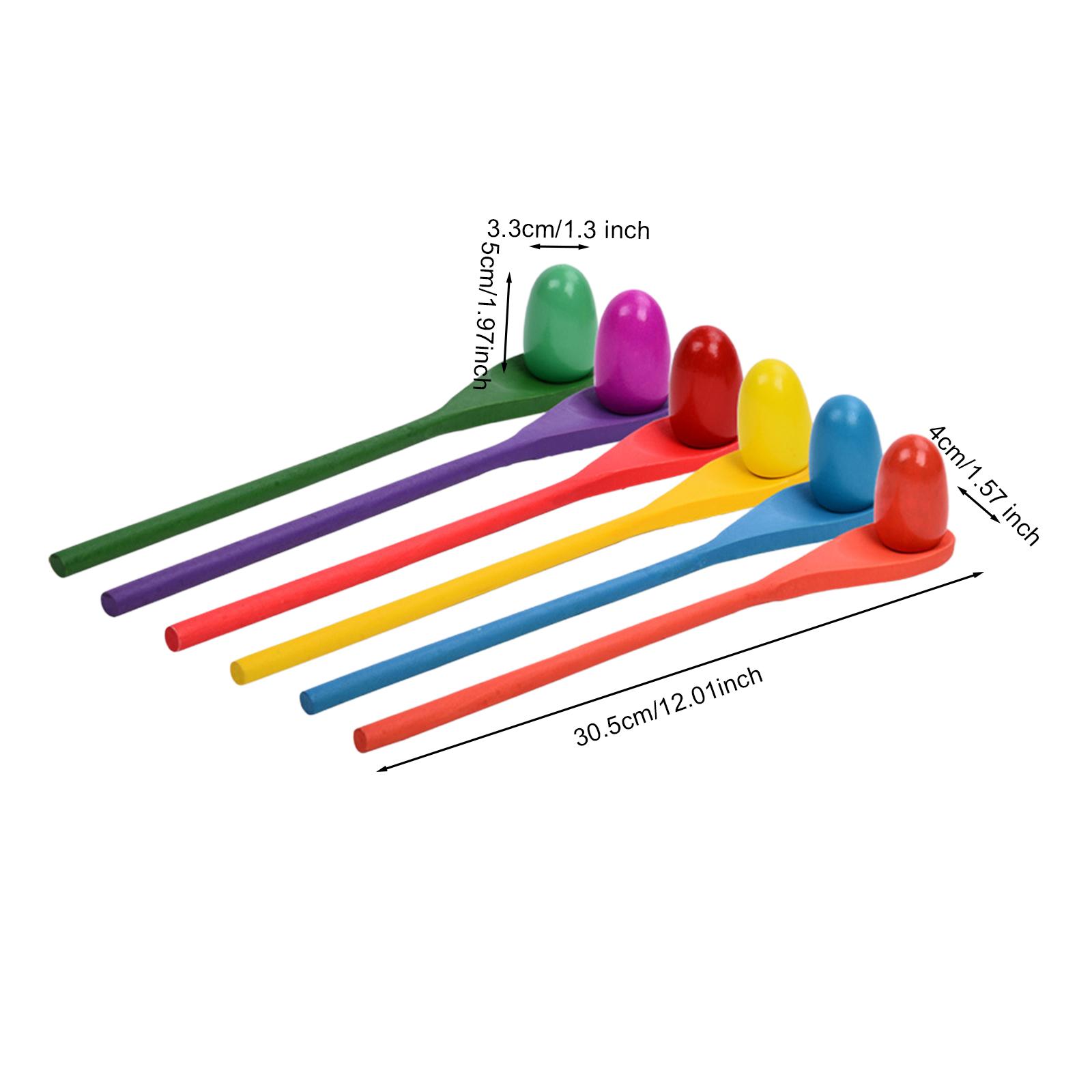 6 Pieces Egg Spoon Race Game H - Kids Outdoor Education ulasan dan harga