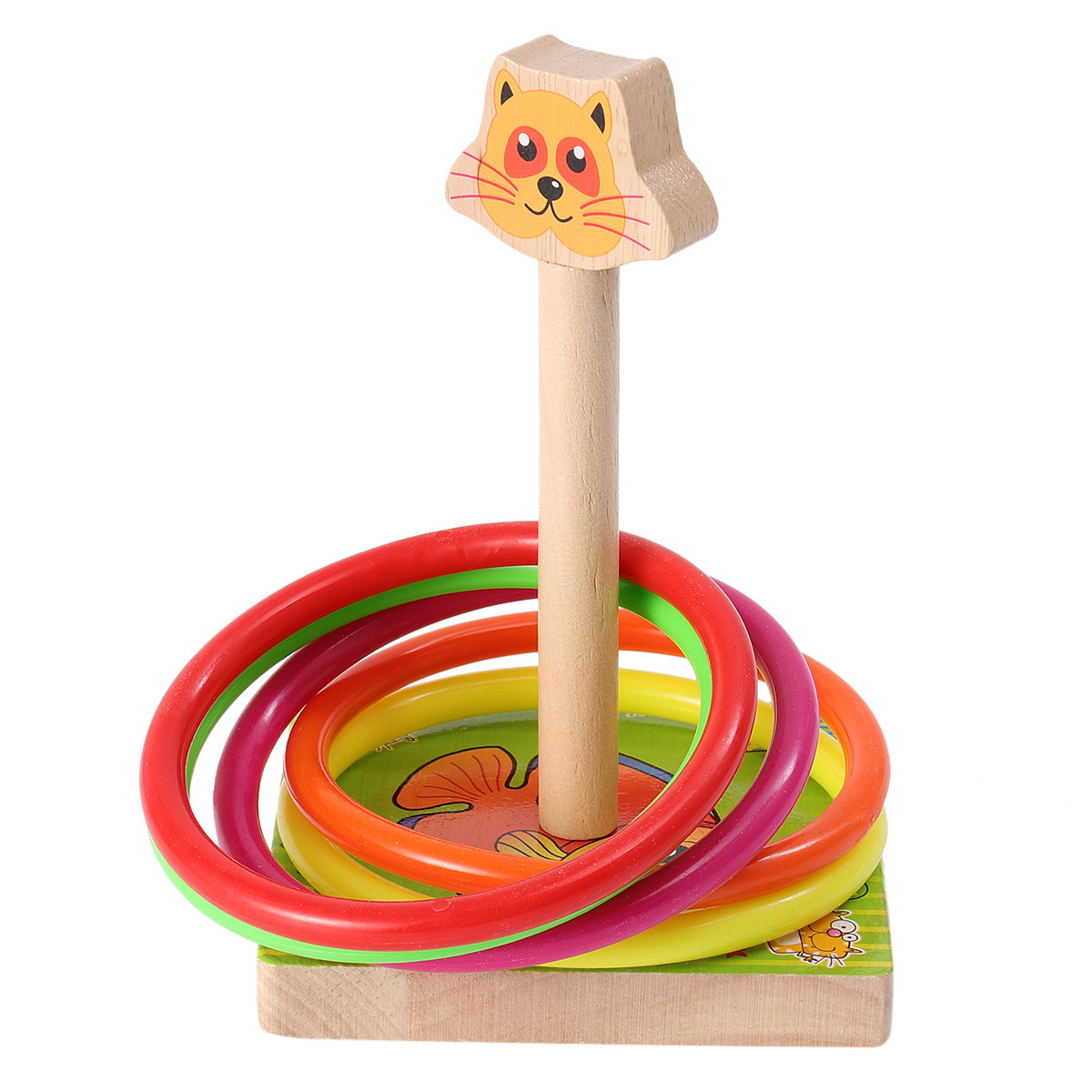 Wooden Kid Throwing Rings Cat  - Kids Education Design ulasan dan harga