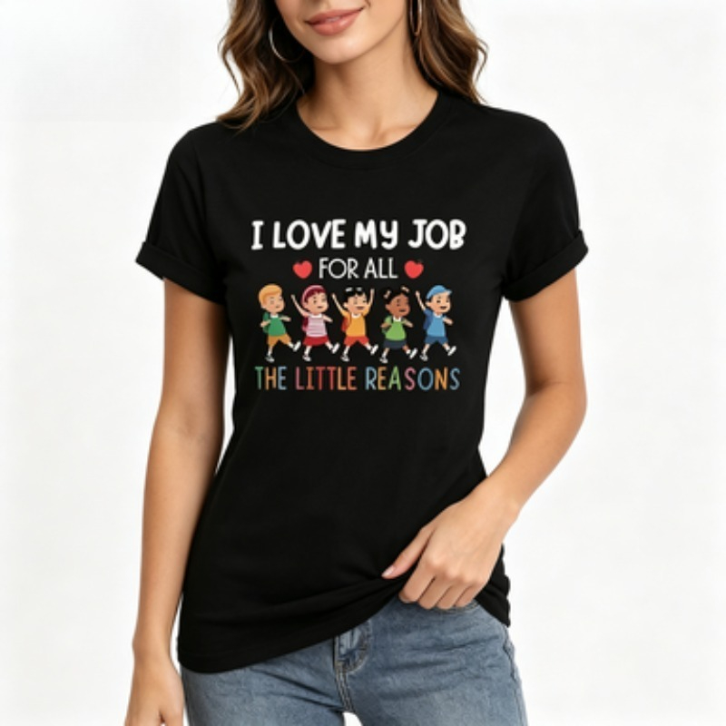 Women Slim Crew  T-shirt Teach - Kids Education Jobs ulasan dan harga