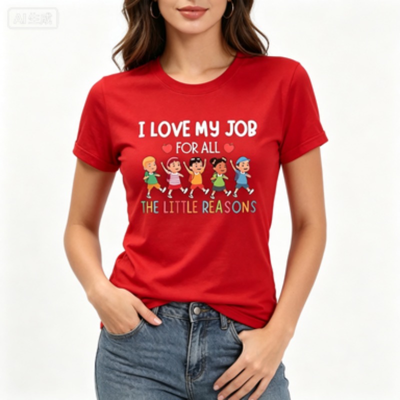 Women Slim Crew  T-shirt Teach - Kids Education Jobs ulasan dan harga