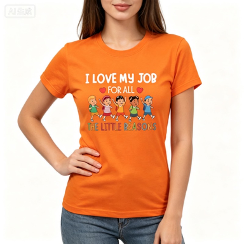 Women Slim Crew  T-shirt Teach - Kids Education Jobs ulasan dan harga